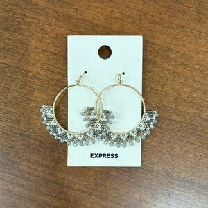 Express Gold and Silver Beaded Hoop Earrings